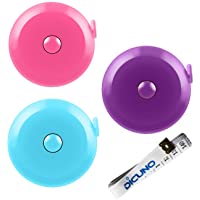 DiCUNO 1.5m 60Inch Cinta métrica redonda Cinta métrica retráctil Cuerpo Medida Cinta 3 colores (Purple Pink Blue…